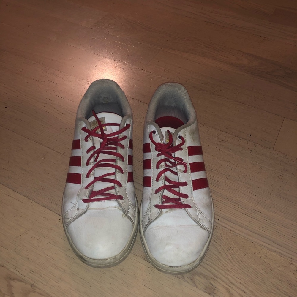Red and white Stan Smith